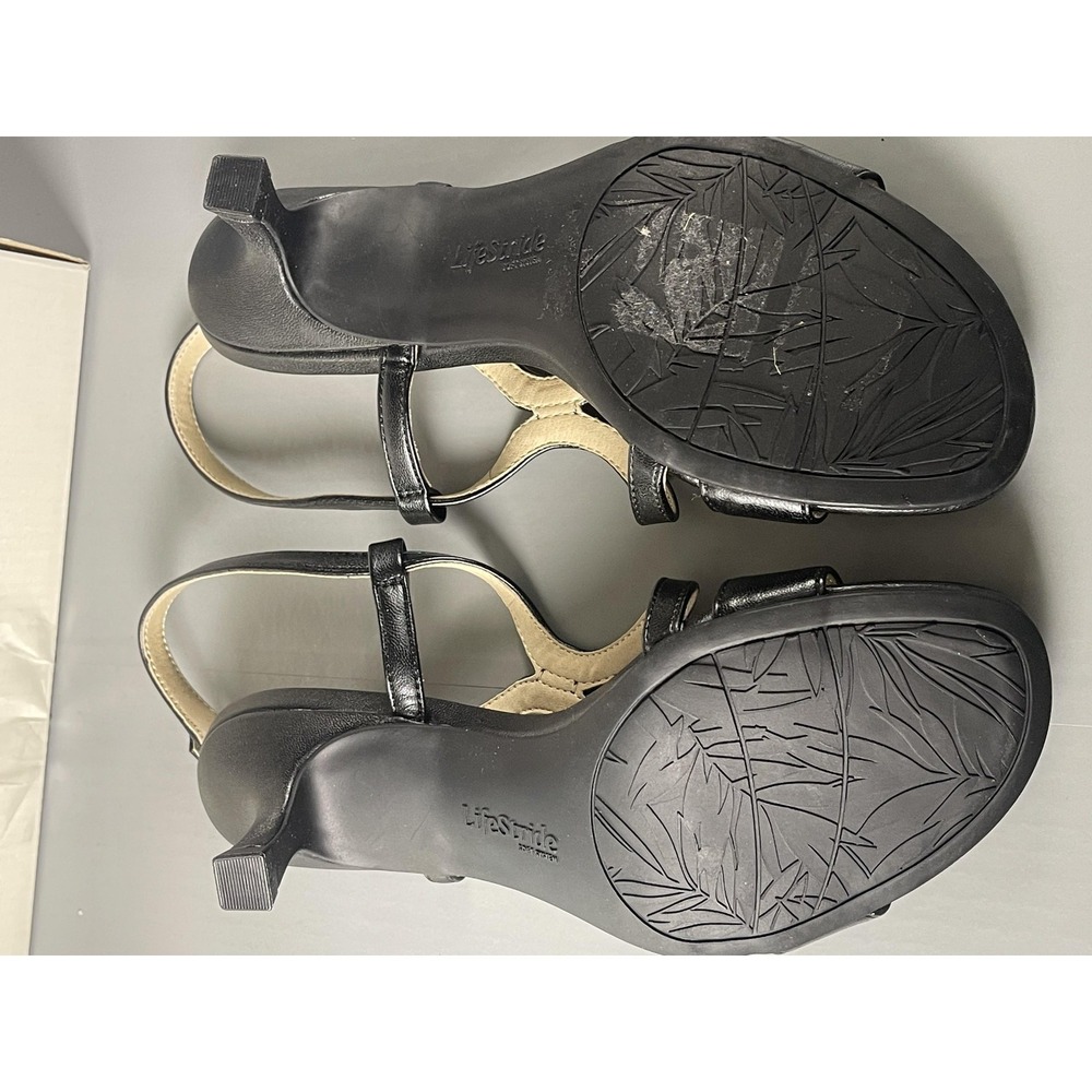 LifeStride Sandals Womens Size 7 Black Nolita Strappy Low Heel Comfort Shoes - Picture 7 of 10